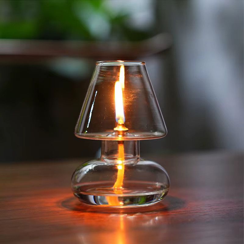 Winddichte Klarglas-Öllampenabdeckung als romantischer Kerzenständer und Lampenschirm in transparentem Glas - Bild 2