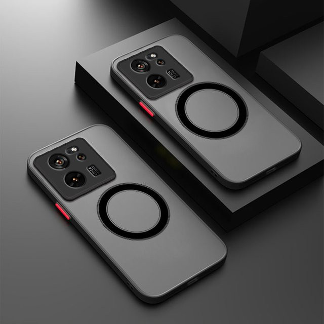 Matte magnetische Handyhülle für Xiaomi 15T 14T 13T 12T 11T 10T Pro Lite in Schwarz, stoßfeste Hartschale Schutzhülle - Bild 1