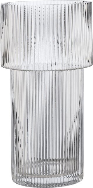 LIVARNO Vase aus Glas in Transparent mit Streifen-Design, Höhe: 29,0 cm, Durchmesser: 14,5 cm - Bild 1