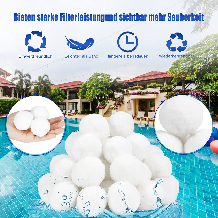 800 g Pool-Filterkugeln in Weiß als Ersatz für 30 kg Filtersand für Sandfiltersysteme - Bild 5