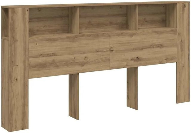 vidaXL Bett-Kopfteil mit integrierten Ablagen in Artisan-Eiche, Braun, B: 200 cm, T: 18,5 cm, H: 102,5 cm - Bild 1