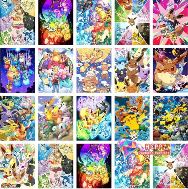 Potdemiel Pikachu Anime Diamond Painting Set mit 5D DIY Mosaik in Multicolour, Breite: 20 cm, Höhe: 20 cm - Bild 1