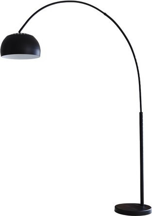 SalesFever Bogenstandleuchte in Schwarz aus Metall und Marmor mit E27 Fassung, Höhe: 195 cm - Bild 1