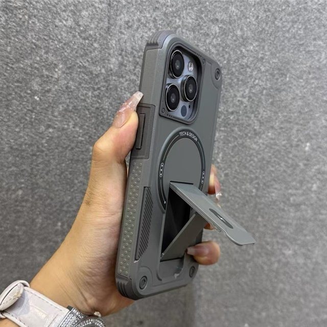 Stoßfeste magnetische Standhülle für Samsung S26 Ultra Plus, S25 und S24 Ultra in Blau mit MagSafe Unterstützung für kabelloses Laden - Bild 1