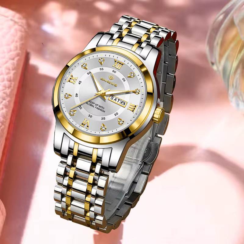 BANGWEI Armbanduhr, Chronograph, Edelstahl, Diamant, Damen - Bild 4