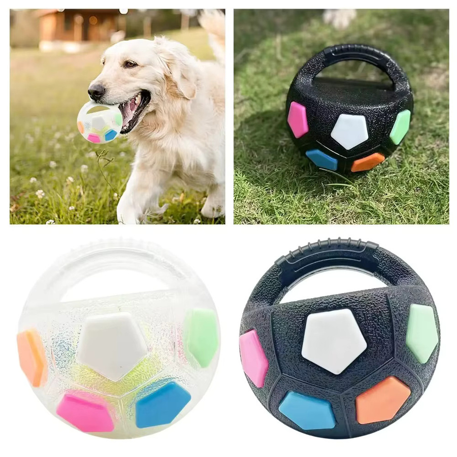 ZHUOJI Hundespielzeug Fußball, mit Griff, quietschend, schwimmfähig - Bild 2