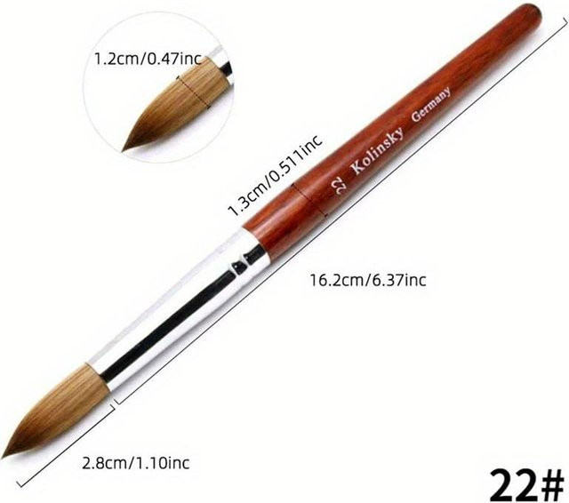 OTRESS Acryl-Nagelbürste mit Holzgriff, 22# - Bild 1