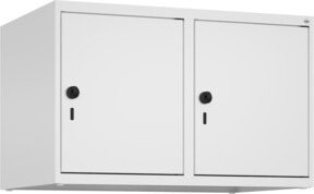 C+P Aufsatzschrank 9016/9016 in Weiß mit 2 Abteilen und Sicherheits-Drehriegel, B/T/H: 50 x 80 x 50 cm - Bild 1