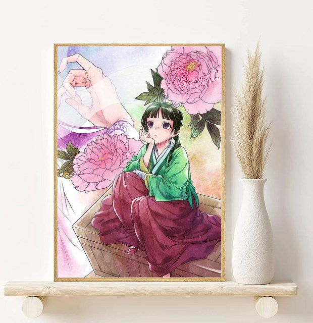 Ästhetisches Wandposter Die Tagebücher einer Apothekerin Maomao Illustration von August Art Museum, Mehrfarbig, Breite: 50 cm, Höhe: 80 cm - Bild 1