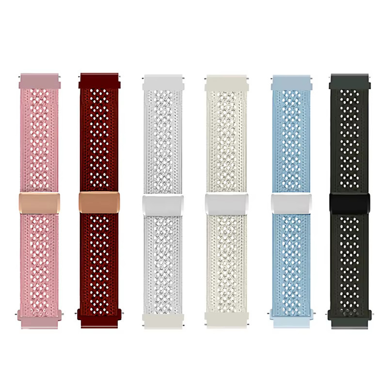 Uhrenarmband Nylon-Gewebe, Weiß, Unisex, 20mm 22mm - Bild 3