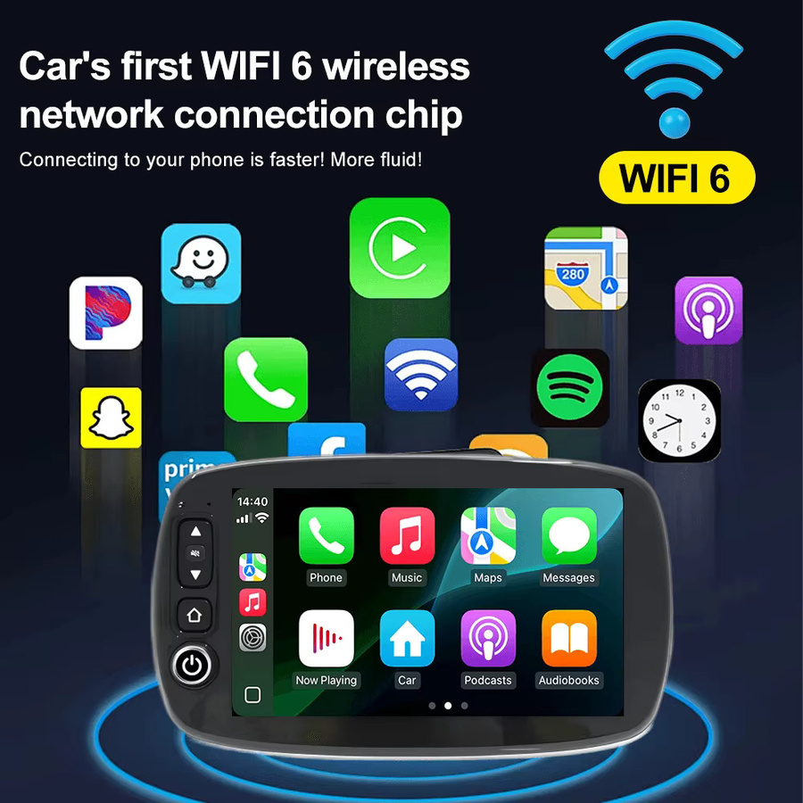 YaYp Multimedia Navigation GPS Autoradio mit 8 Zoll Bildschirm für Benz Smart 453 Fortwo 2014-2020 mit Android Auto und Carplay in Schwarz - Bild 6
