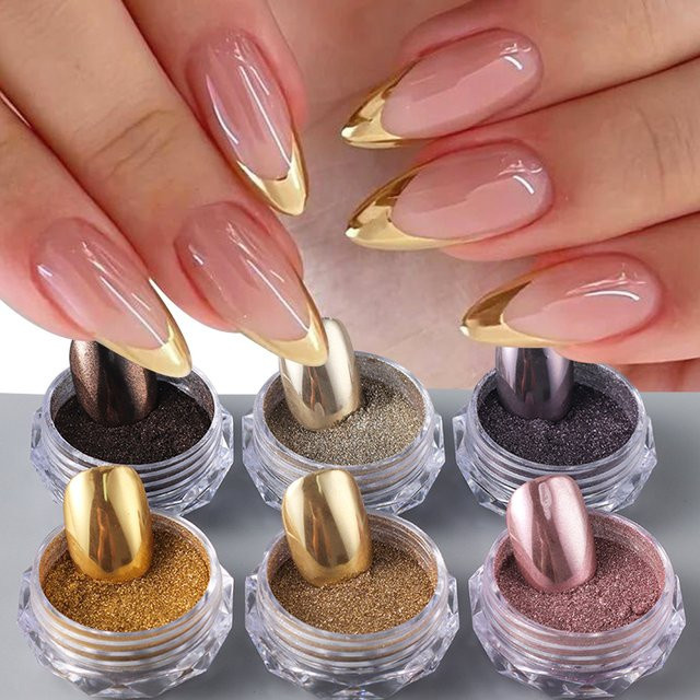 Full Beauty Nagel Chrom Pulver Metallic, 6 Stück - Bild 1