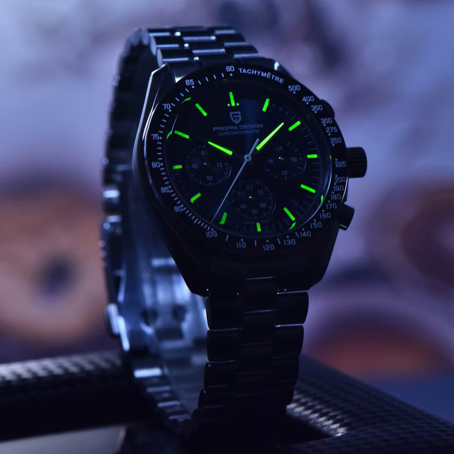 PAGANI DESIGN Chronograph, Quarz, Edelstahl, Blau, Herren - Bild 5