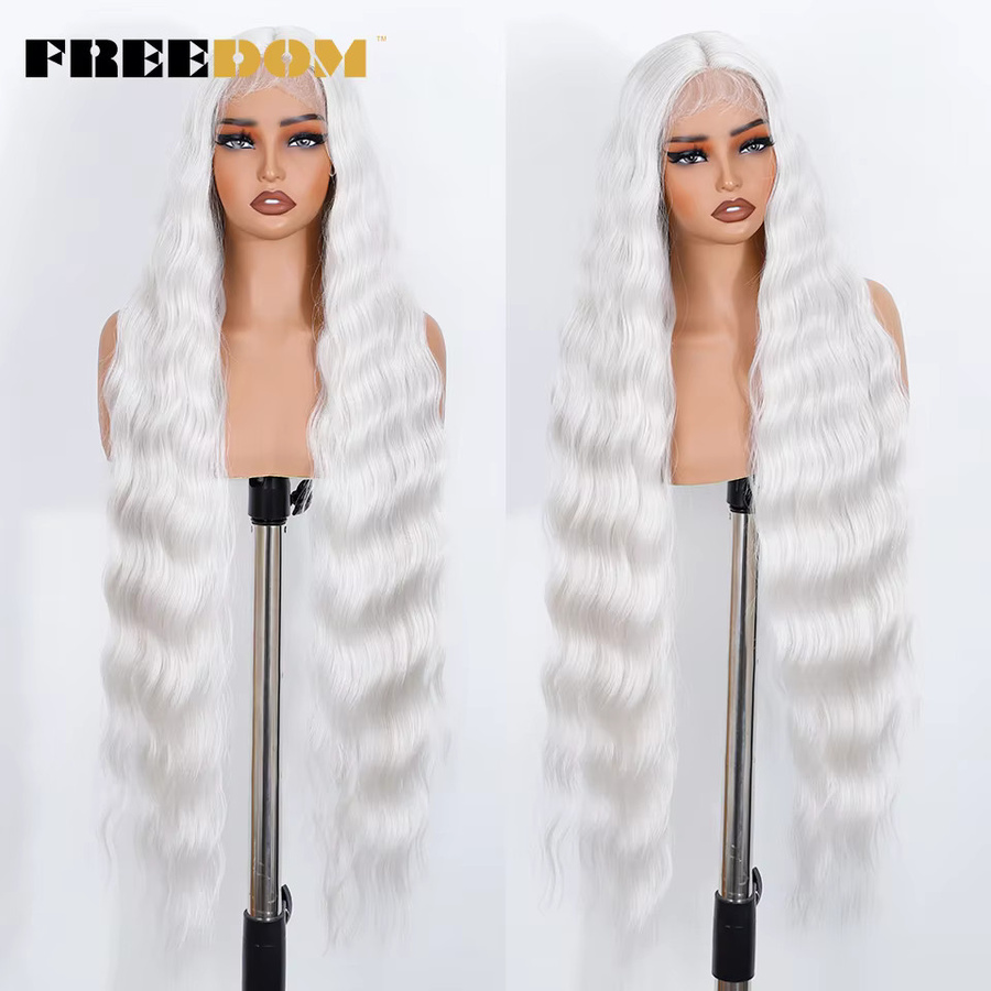 FREEDOM Lace-Front-Perücke, gewellt, Ombre-Blond, Weiß, Damen - Bild 3