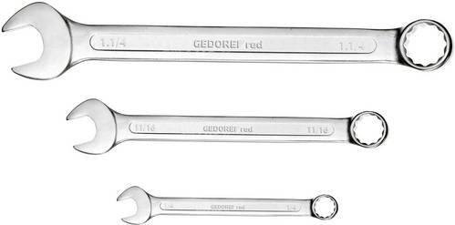 Gedore RED Ring-Maulschlüssel aus Chrom-Vanadium in Silber, Schlüsselweite metrisch 07 - 19mm und Zoll 13/16 - Bild 1