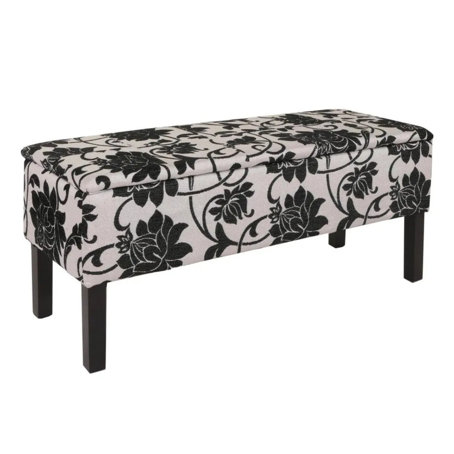 MCW Sitzbank Renens Aufbewahrungstruhe aus Jacquard Textil in Schwarz B/T/H: 95 x 36 x 44 cm - Bild 3