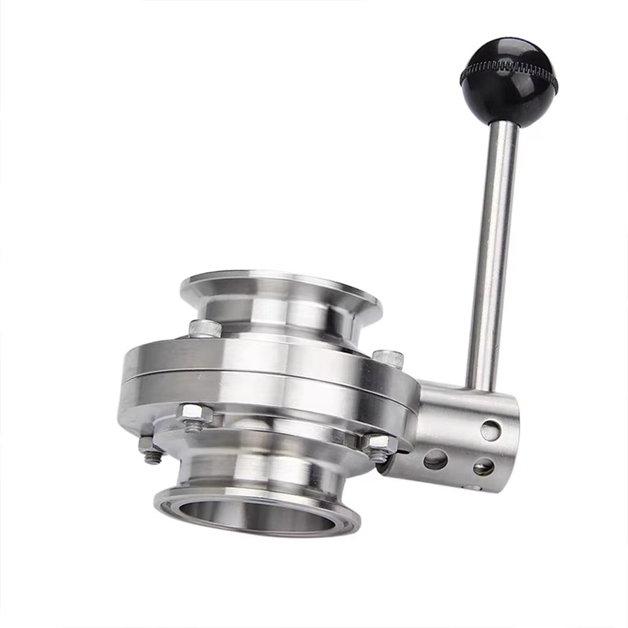 AICANTEK Sanitär-Absperrklappe Tri-Clamp aus Edelstahl 304 in Silber, gerade Ausführung für Heimbrauerei, Bier und Molkerei - Bild 3