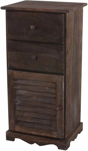 MCW Kommode Schrank im Shabby-Look aus Paulowniaholz in Braun, B/T/H: 80,5 x 40 x 31,5 cm - Bild 1