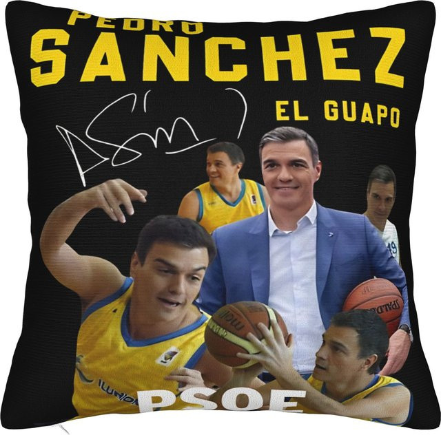JMG Clothing Kissenbezug Pedro Sanchez Spanien PSOE Design in Schwarz, B/B: 40 x 40 cm - Bild 1