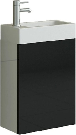 Jet-Line Badmöbel-Set Aarau in Schwarz Hochglanz mit Waschbecken und Unterschrank, Breite: 40 cm