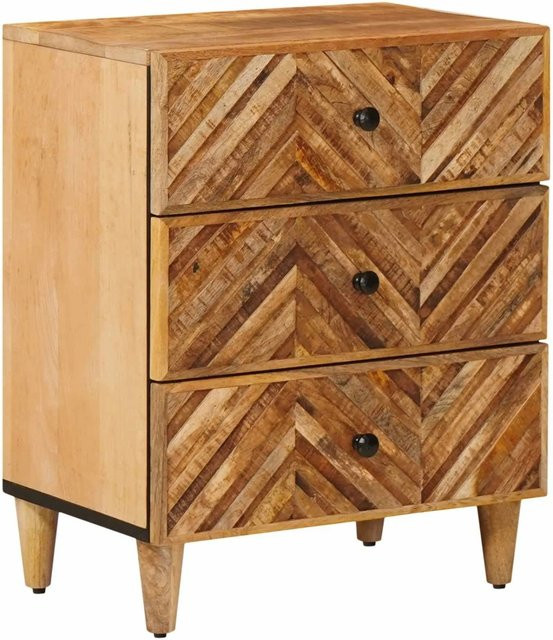 vidaXL Nachttisch aus Massivholz Mango in Braun, B/T/H: 50 x 33 x 60 cm - Bild 1