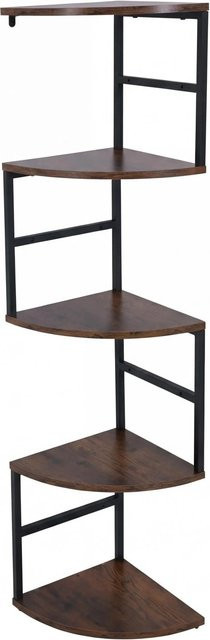 MCW Eckregal O99 Industrial Wandregal aus Metall und Melamin, 5 Ebenen, Braun, H x B x T: 128 x 30 x 30 cm - Bild 2