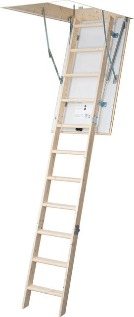 Dolle Bodentreppe Pur Set aus Fichte in Weiß, wärmegedämmt mit U-Wert 1,6, B/T: 112 x 70 cm, Höhe: bis 260 cm - Bild 1