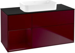 V&B Waschtischunterschrank Finion mit Regal links, Farbe Peony Matt, B/T: 120 x 60 cm - Bild 1