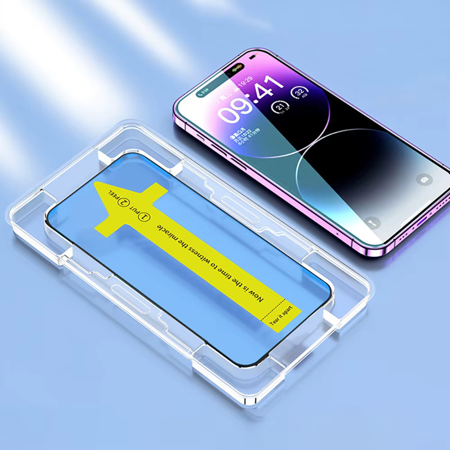 Staubfreier Displayschutz aus gehärtetem Glas mit oleophober Beschichtung für Apple iPhone Modelle in Transparent - Bild 5