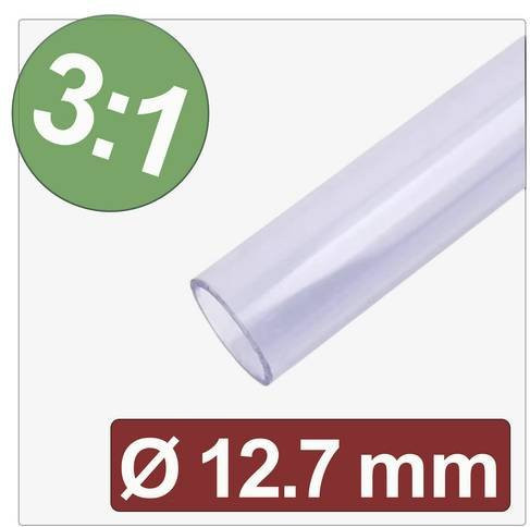 Quadrios 25CA645 Schrumpfschlauch mit Kleber Transparent, Durchmesser: 12,7 mm, Schrumpfrate 3:1, Meterware - Bild 1