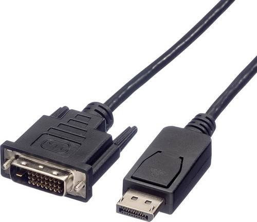 Roline DisplayPort auf DVI-D 24+1pol Adapterkabel Schwarz, Länge: 1,00 m - Bild 1