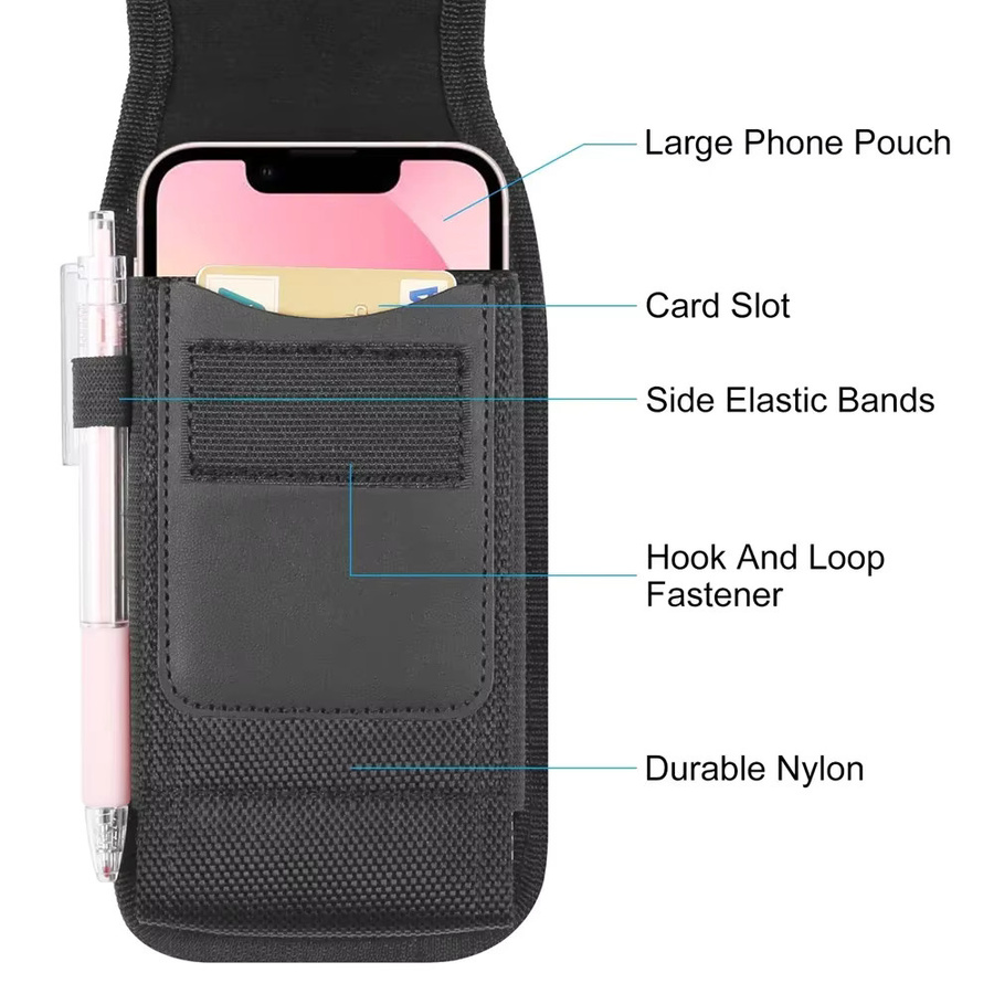 Multifunktionale Handy-Gürteltasche aus Nylon von PULUZ in Schwarz für iPhone, Samsung und andere Smartphones (4 bis 6,5 Zoll) - Bild 3