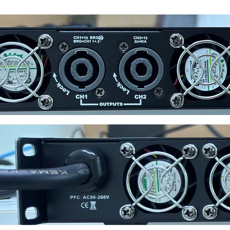 Paulkitson XT41800 Digitaler 4-Kanal Line-Array-Lautsprecherverstärker in Schwarz, 4x1800W bei 8 Ohm und 4x2500W bei 4 Ohm - Bild 5
