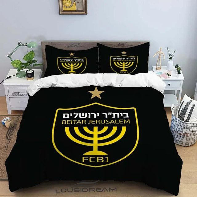 Beitar Jerusalem FC Ganzjahres-Bettwäscheset aus Mikrofaser, Schwarz, B/H: 240 x 220 cm - Bild 1