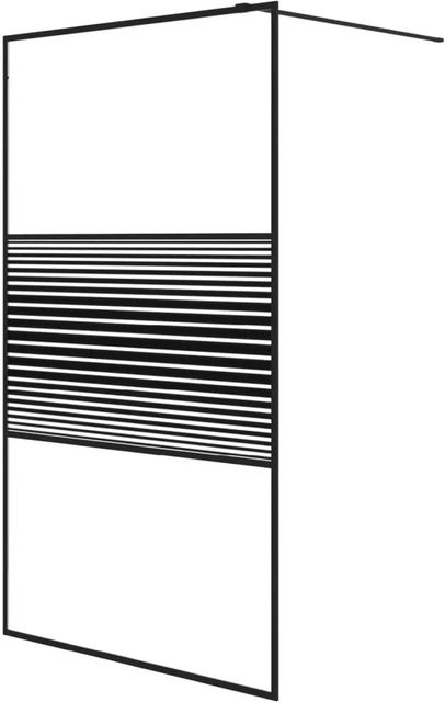 vidaXL Duschwand für begehbare Dusche aus ESG-Glas in Schwarz und Transparent, B: 115 cm, H: 195 cm - Bild 1