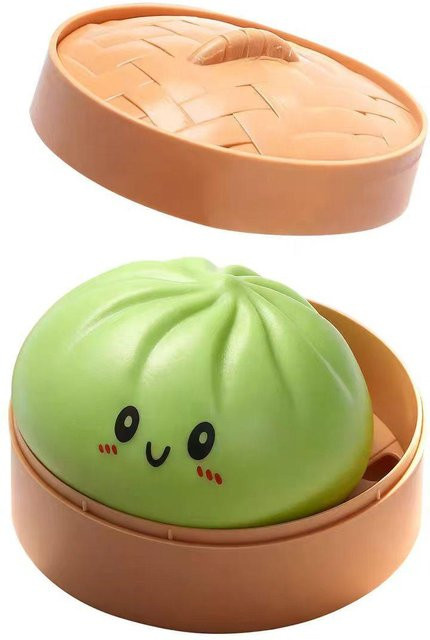 Bai Fen Bai Toys Teigtaschen-Squishies, buntes Brötchen-Spielzeug, grün - Bild 1