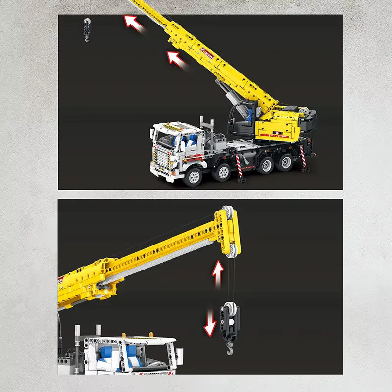 XMWL Stadt Mobile Kran Engineering, Bausteine, Fernbedienung, Lkw Modell - Bild 4