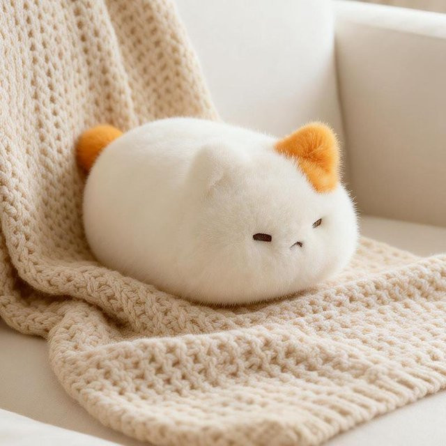 Yiran toy Trommelkatze, Plüschpuppe, Weiß, 17cm - Bild 1