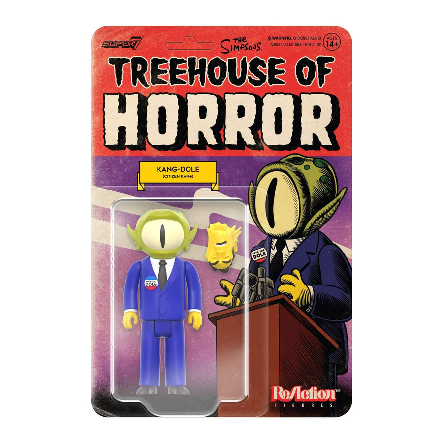 ReAction The Simpsons Serie 4 Halloween Special Kang Actionfigur Außerirdischer Präsident, blau, 3,75 Zoll - Bild 4