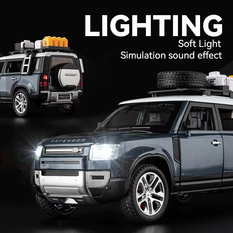 Land Rover Defender, Modellauto, 1:24, Blau, Metall, mit öffnenden Türen, Motorhaube & Kofferraum - Bild 5