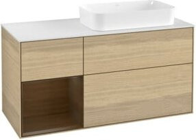 V&B Waschtischunterschrank Finion mit Wandbeleuchtung in Oak Veneer, B/T: 120 x 60 cm - Bild 1