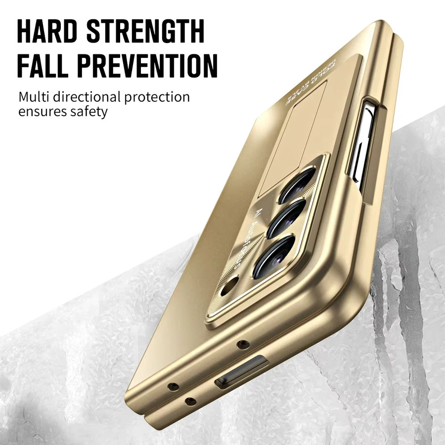 Stoßfeste Ständerabdeckung mit Beschichtungsscharnier und mattem Full Screen Protector für Samsung Galaxy Z Fold 6 5 4 3 5G in Gold - Bild 5