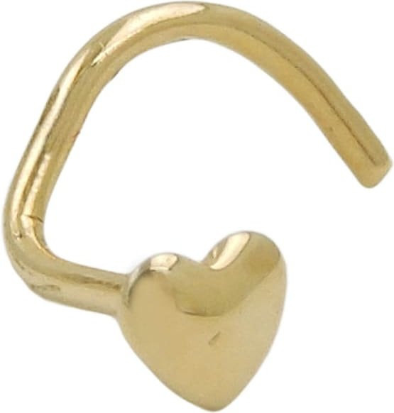 Gallay Nasenstecker Spirale mit Herz, 750 Gold, 2,4 mm, Unisex - Bild 1