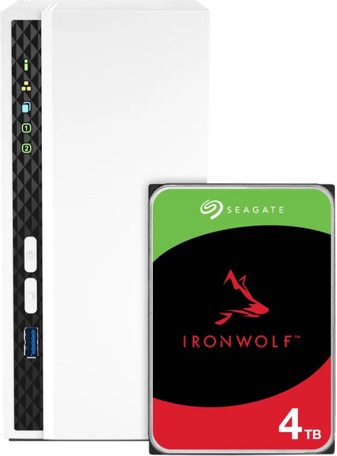 QNAP TS-133 NAS-System mit Seagate Ironwolf 4 TB Festplatte in Weiß - Bild 1