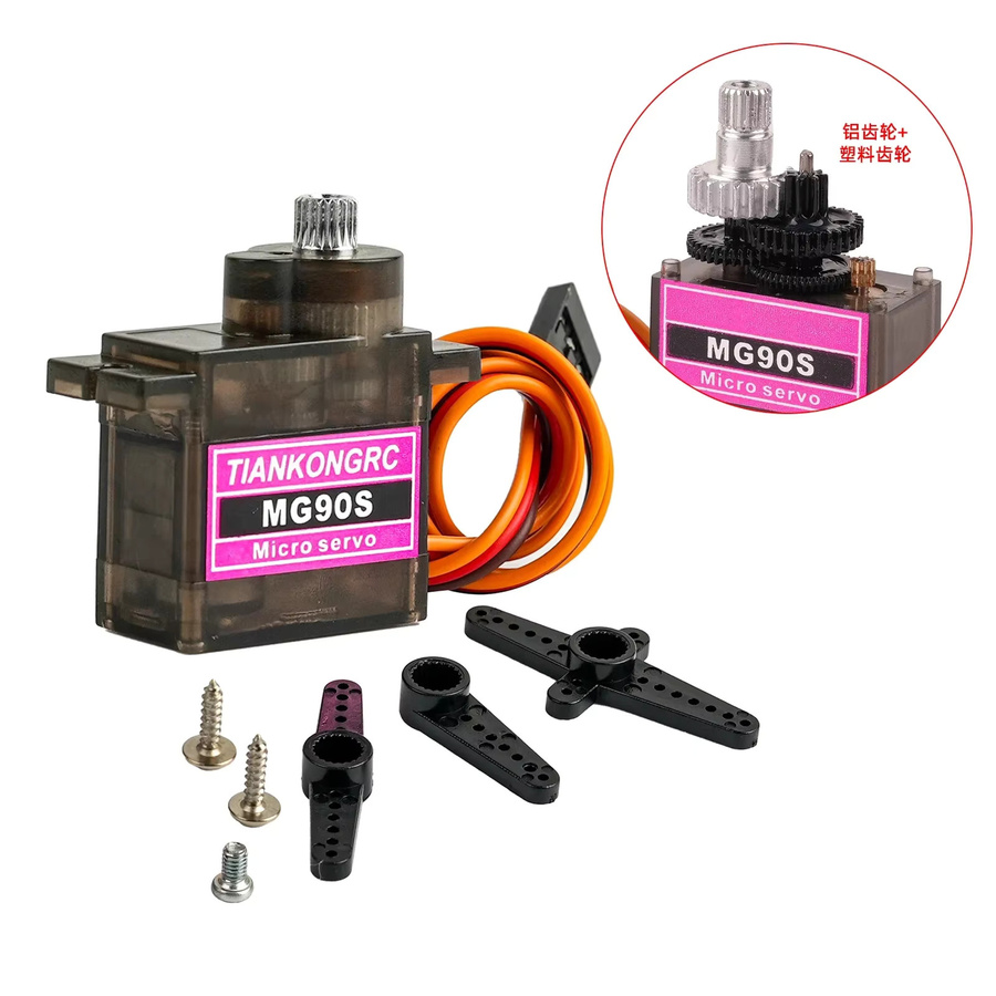 wishiot MG90S Micro-Servomotor, Metall-/Kunststoffgetriebe - Bild 2