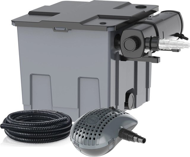 Heissner Durchlauffilter-Set FPU 16000 mit UVC-Klärer für Teiche bis 16.000 Liter in Grau - Bild 1