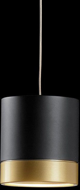 Holtkötter Aura P2 LED-Pendelleuchte in Schwarz mit Messing-Reflektor, dimmbar mit dim2warm Technologie (1800K - 2900K) - Bild 1