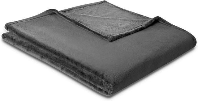 Biederlack Wohndecke Soft & Cover in Grau, Fluffy Strickdecke aus Polyester - Bild 1