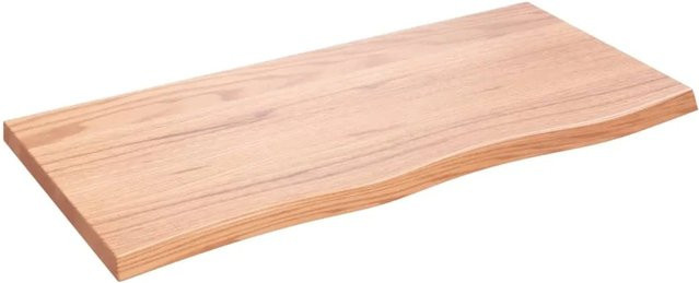 vidaXL Waschtischplatte aus Eichenholz in Braun, lackiert, B/T/H: 100 x 50 x 4 cm - Bild 1