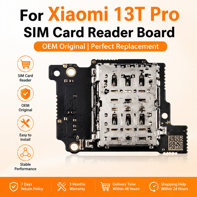 Xiaomi 13T Pro Original SIM-Kartenleser-Platine und SIM-Fach Flexkabel Ersatzteil in Schwarz - Bild 1